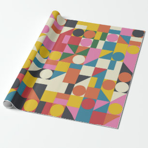 Bauhaus-Kompositionskunst aus Vintagen Teilen Geschenkpapier