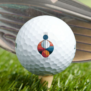 Bauhaus-Kunst in fünf Linien und Kugeln Golfball