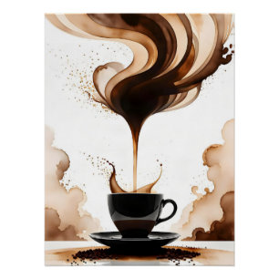 Bauhaus Kunst Morgencafé (braun) Poster