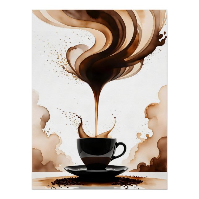 Bauhaus Kunst Morgencafé (braun) Poster (Vorderseite)
