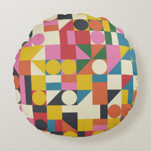 Bauhaus-Kunstwerk: abstrakte geometrische Zusammen Rundes Kissen