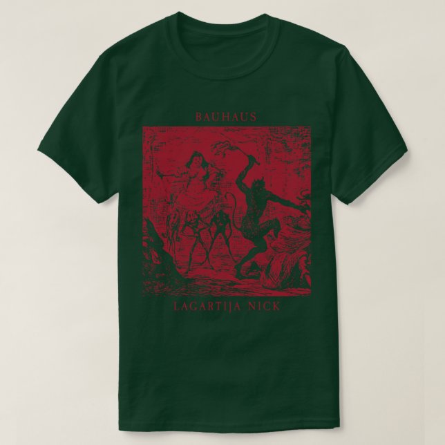 Bauhaus Lagartija Nick Goth Gothic Bela Lugosis De T-Shirt (Design vorne)