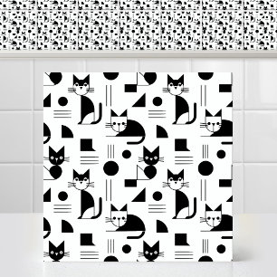Bauhaus Minimalistisches Geometrisches Katzen Wied Fliese