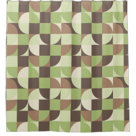 Bauhaus Mitte Jahrhundert Modernes Leaf und Baum M Duschvorhang