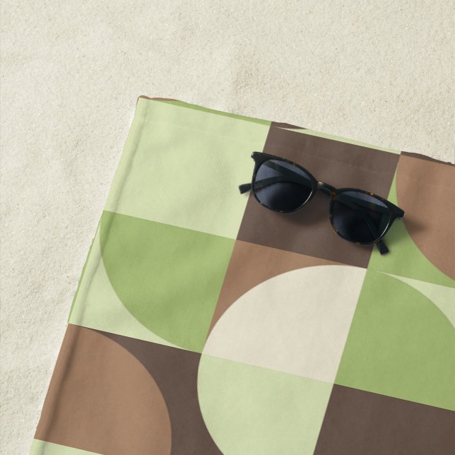 Bauhaus Mitte Jahrhundert Modernes Leaf und Baum M Strandtuch (Beispiel)