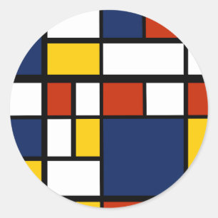 Bauhaus-Muster Runder Aufkleber