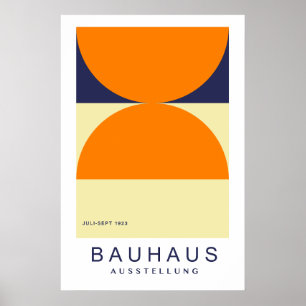 Bauhaus Orange Navy Halbkreis Fette Kunst Drucke