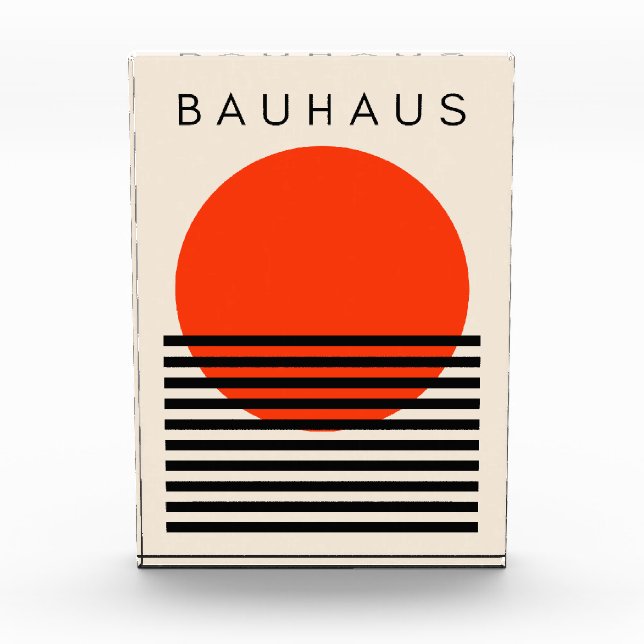 Bauhaus Orange Red Sun Fotoblock (Vorderseite)