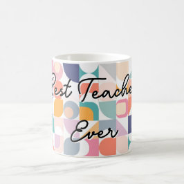 Bauhaus pastellfarbene Fliesenmuster mit Slogan Kaffeetasse