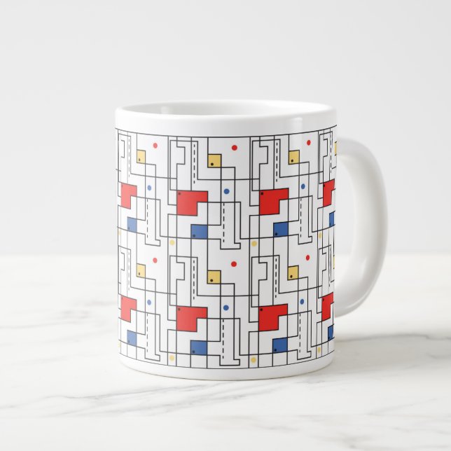 Bauhaus Pattern Jumbo-Tasse (Vorderseite Rechts)