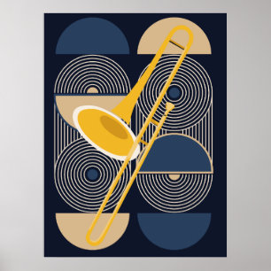 Bauhaus-Posaunen-Kunst Minimalistisches Blechbla Poster