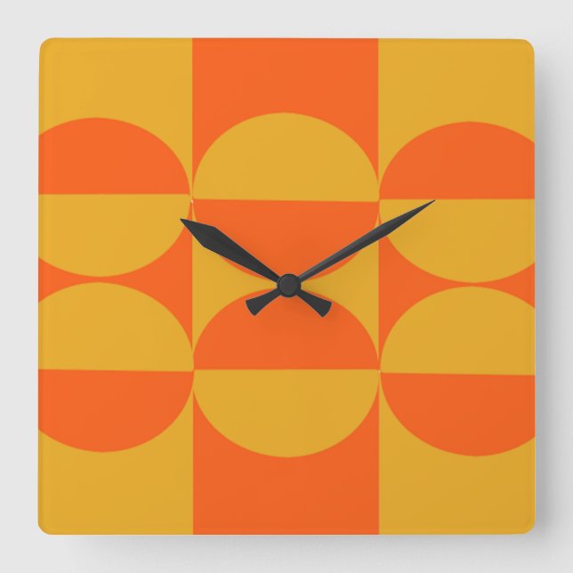 Bauhaus-Quadrate  Quadratische Wanduhr (Vorderseite)