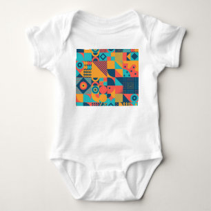 Bauhaus Retro: 70er Geometric Musical Baby Strampler