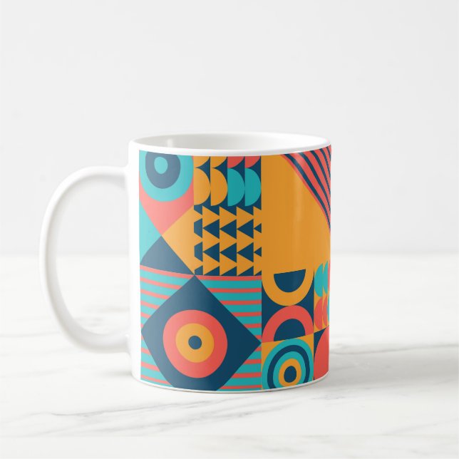 Bauhaus Retro: 70er Geometric Musical Kaffeetasse (Links)