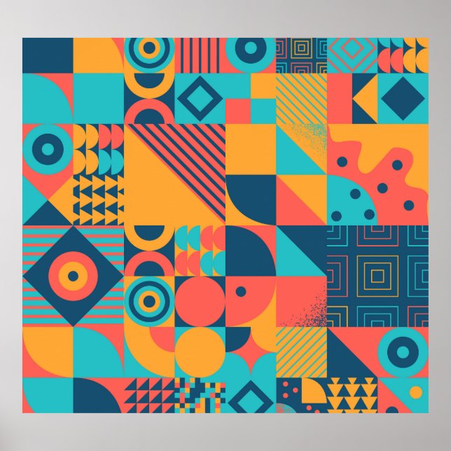 Bauhaus Retro: 70er Geometric Musical Poster (Vorne)