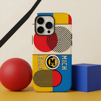 Bauhaus Retro Geometrisches Benutzerdefiniertes Mo iPhone 16 Pro Max Hülle