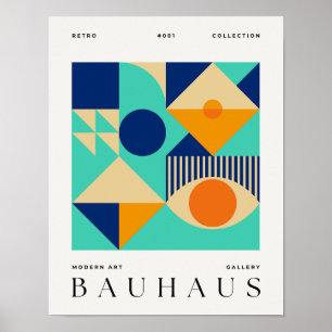 Bauhaus Retro Kunst Druck Geometrischer Poster