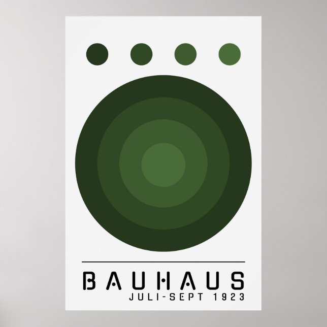 Bauhaus Sage Green, Orange, Black Boho Wall Art Poster (Vorne)