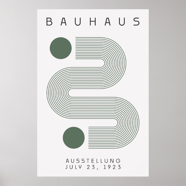 Bauhaus Sage Green Poster (Vorne)