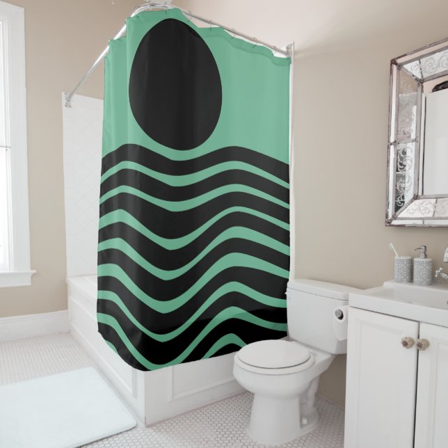 Bauhaus Seafoam Green Abstrakt Duschvorhang (Beispiel)