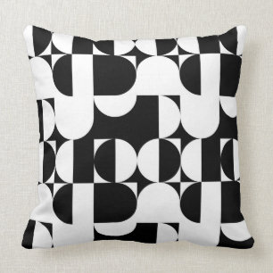 Bauhaus Stil Schwarz-Weiß-Geometrie Retro Kissen