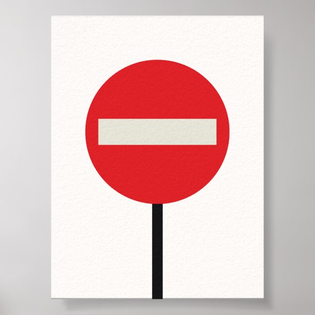 Bauhaus Stopp-Zeichen-Plakat - Bold Geometrie Wall Poster (Vorne)
