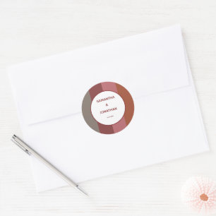 Bauhaus Striped Custom Wedding Runder Aufkleber