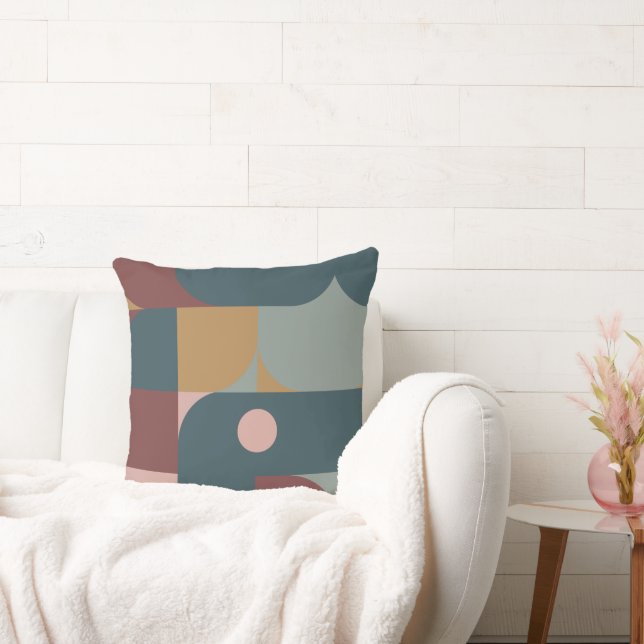 Bauhaus Style Brown, Aquamarin, Tan Kissen (Liege)