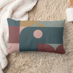 Bauhaus Style Brown, Aquamarin, Tan Lendenkissen
