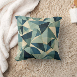Bauhaus Style Geometric Sage and Blue Lumbar Kissen