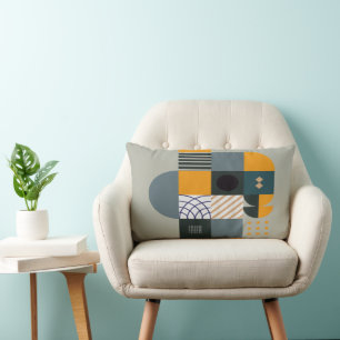 Bauhaus Style Grau, Taupe, Black Lendenkissen