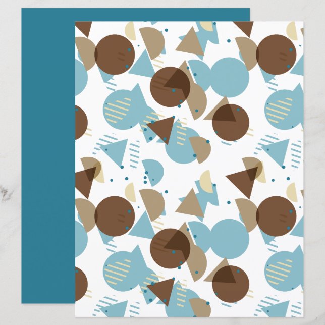 Bauhaus Style Mosaik Art Pattern Scrapbook Paper (Vorne/Hinten)