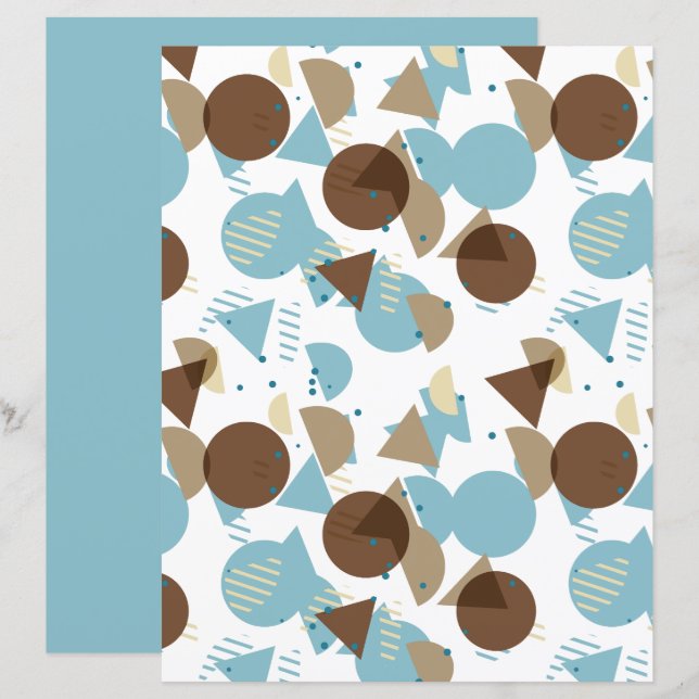 Bauhaus Style Mosaik Art Pattern Scrapbook Paper (Vorne/Hinten)