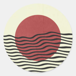 Bauhaus Style Sunset Runder Aufkleber