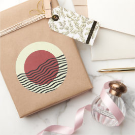 Bauhaus Style Sunset Runder Aufkleber