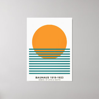 Bauhaus Sunset Streifen Poster Retro Wandkunst Leinwanddruck