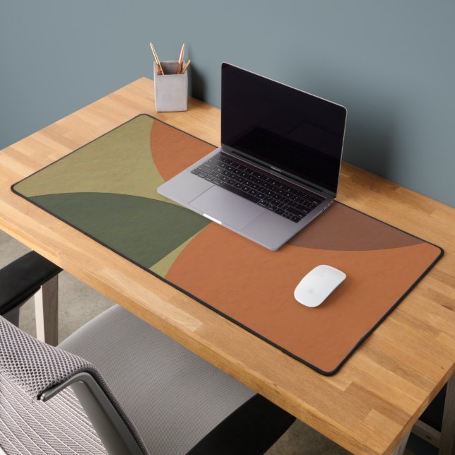 Bauhaus Terracotta Green Abstract Desk Mat Schreibtischunterlage (Büro 2)