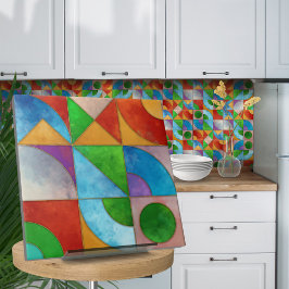 Bauhaus Wasserfarbe geometrisch abstrakt N1 Fliese