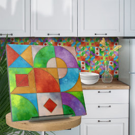 Bauhaus Wasserfarbe geometrisch abstrakt N2 Fliese