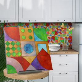 Bauhaus Wasserfarbe geometrisch abstrakt N4 Fliese