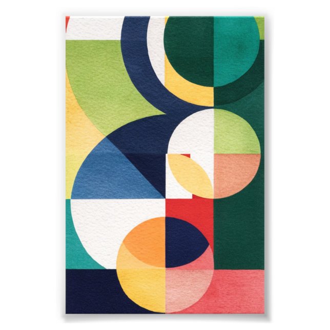 Bauhaus Wasserfarbe - Geometrisches grünes Poster (Vorne)
