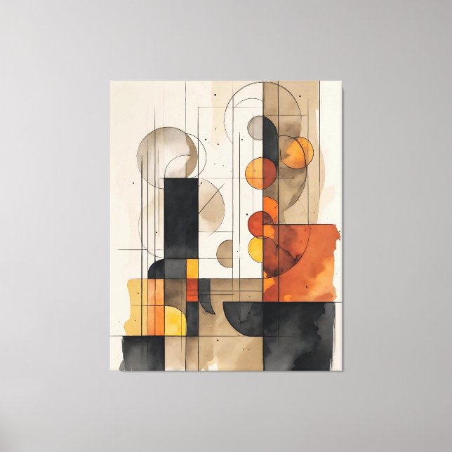Bauhaus Watercolor Abstrakte Leinwand (Vorderseite)