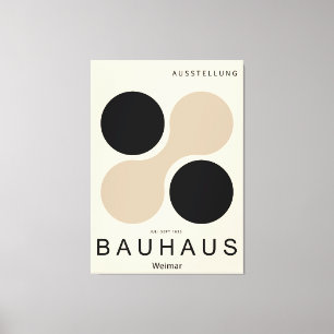 Bauhaus Weimar Kreis Kunst Druck Beige Schwarz Leinwanddruck