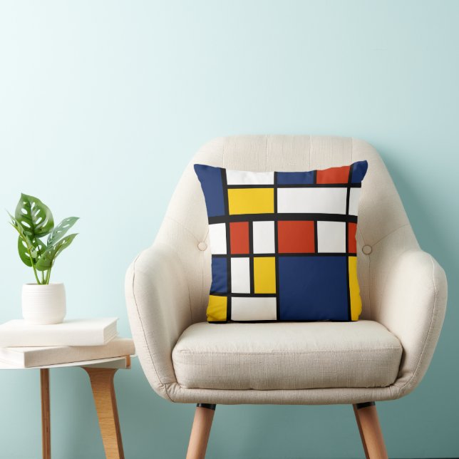 Bauhausmuster abstrakte geometrische Kunstmalerei  Kissen (Stuhl )
