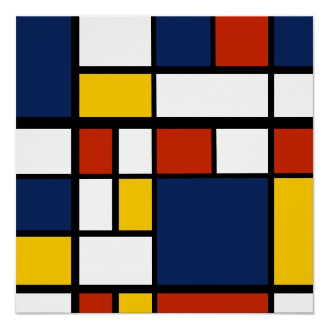 Bauhausmuster abstrakte geometrische Kunstmalerei  Poster (Vorderseite)