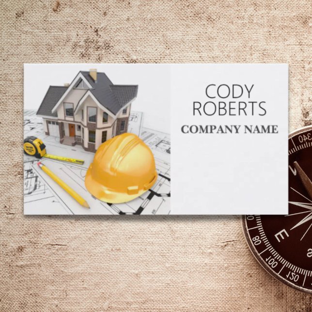 Bauherr Handyman Architect Visitenkarte (Builder Handyman Architect Contractor Construction Business Card)