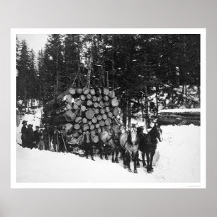 Bauholz, das Seward, Alaska 1919 schleppt Poster