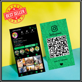 Bauinstagramm grün | QR-Code Visitenkarte