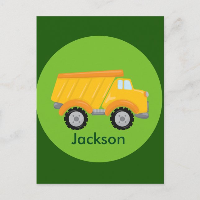 Baukastenwagen Gelbe Kinder Postkarte (Vorderseite)
