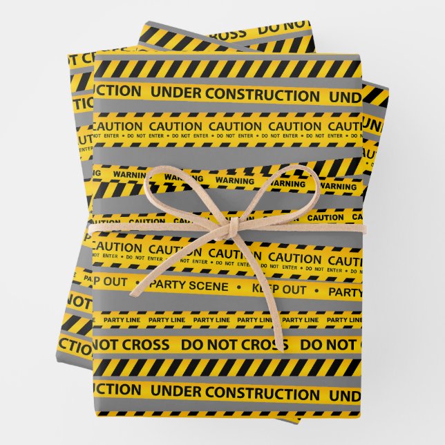 Baukaution Linie Party gibt Dekore Geschenkpapier Set (Beispiel)
